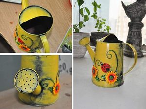 Regadera Decorativa de Metal con Forma de Girasol y Mariquita, Maceta para Plantas de Interior y Exterior, Jardinera Rústica, Decoración para el Hogar, Regalo - Product Image 2