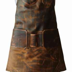 Professional Leather Grilling Apron Heat Resistant <b>BBQ</b> Smoker-Genuine Cowhide Smell Proof Protection for Outdoor Cooking - Product Image 4