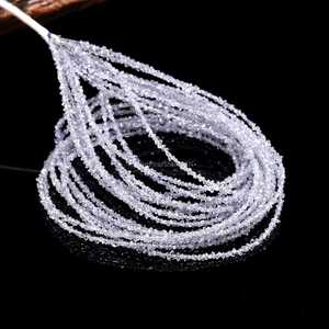 Cuentas de diamante Herkimer de lavanda, cuentas de piedras preciosas naturales sin cortar, cuentas de diamante Herkimer crudas pequeñas de 2-3 mm para la fabricación de joyas - Product Image 1