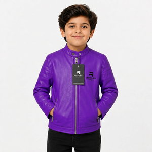 Stylish kids <b>leather</b> <b>jacket</b> designed with premium comfort warm lining and long lasting quality for everyday active lifestyles - Product Image 4