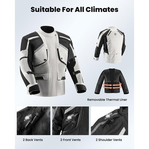 Veste de moto unisexe personnalisée, respirante, imperméable, coupe-vent, en Cordura, avec protection CE, pour adultes, en textile 600D, pour la course et le tourisme - Product Image 5