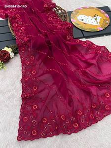 Beautiful Fancy Silk with Thread & Sequin work <b>Saree</b>-<b>Blouse</b> Collection Supplier from India Woman Fashion Ethnic Clothing - Product Image 2