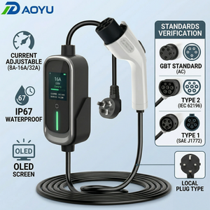 Chargeur EV portable intelligent de niveau 2, 48A, 11,5 kW, type 1 J1772, avec application WiFi Bluetooth OCPP, station de charge rapide pour Tesla J1772 - Product Image 4