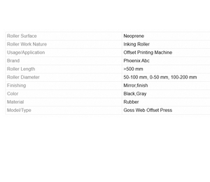 Rouleau d'impression en caoutchouc Phoenix Abc pour machines d'impression offset, flexo et rotogravure, haute précision, transfert d'encre industriel, dureté Shore - Product Image 5