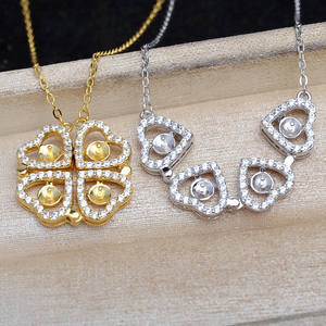 DIY Accessory <b>for</b> Pearl Jewelry 4-Piece Heart-Shape Chain <b>Holder</b> 5786 Magnet Lucky Grass 4-5 Multi Bead S925 <b>Crystal</b> <b>Necklaces</b> - Product Image 3
