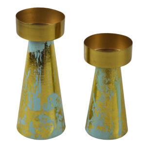 เชิงเทียนโลหะตกแต่งโต๊ะและงานแต่งงานดีไซน์เหล็กเคลือบสีแดง - Product Image 6