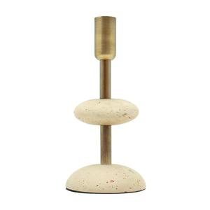 Porte-bougie conique en métal doré de luxe avec base en marbre blanc, support à bougie décoratif moderne, élégant, fait main, contemporain pour la maison - Product Image 3