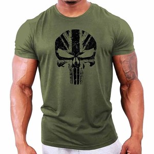 T-shirts décontractés pour hommes, pour la musculation, mode, 100% polyester, manches courtes - Product Image 1