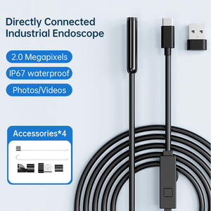 Endoscope USB Type C à objectif unique 2MP avec 8 lumières LED pour l'entretien automobile, caméra d'inspection par boroscope - Product Image 2