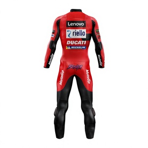 ชุดแข่งรถมอเตอร์ไซค์หนังแท้ Bastianini MotoCP Rucati 1 ชิ้น หนังวัว/จิงโจ้ สำหรับขี่มอเตอร์ไซค์/แข่งรถ/จั๊มสูท/ชุดสำหรับนักขี่มอเตอร์ไซค์ ระดับ 2 CE - Product Image 2