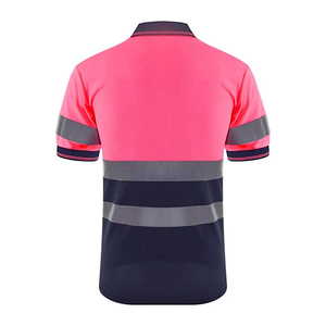 Nouveau Polo de Sécurité Haute Visibilité avec Logo Personnalisé et Bandes Réfléchissantes Couleur Unie pour Vêtements de Travail de Construction - Product Image 2