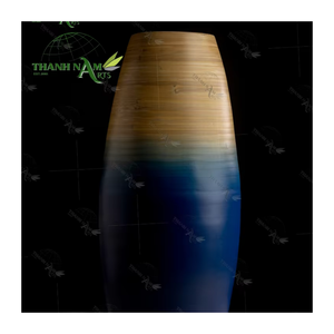 Supplier Home Decor Modern Large Decorative <b>Standing</b> Artisan Bamboo Tabletop <b>Vase</b> Coiled Shape Eco-Friendly Durable for Living - Product Image 1