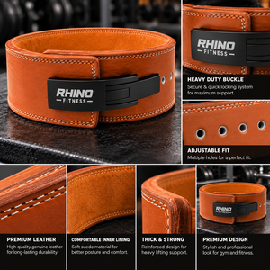 Ceinture de musculation en néoprène Rhino Fitness, réglable, enveloppante, soutien lombaire pour adultes, toutes saisons, entraînement en salle de sport - Product Image 6