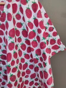 Caftán de Algodón para Mujer, Vestido de Verano de Manga Corta con Cuello en V, Estampado de Lunares, Largo Completo, Cierre de Encaje, Tejido Suave con Estampado a Mano - Product Image 2