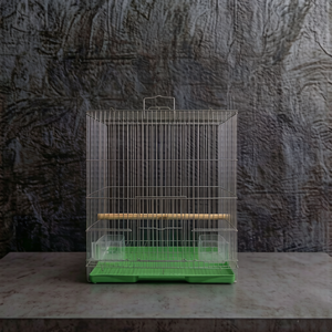 Cage à oiseaux en métal avec perchoir en bois, distributeur de nourriture et plateau amovible pour petits oiseaux - Product Image 4