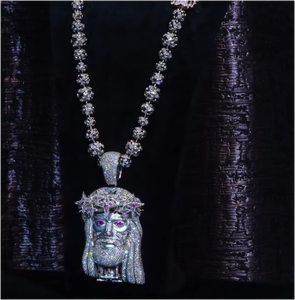 Joyería Fina Personalizada, Pasa el Test de Diamantes, Joyería de Lujo 3D Personalizada, Plata 925, Oro Blanco, Incrustaciones de Moissanita VVS, Colgante de Jesús - Product Image 5