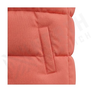 Quilted Vest Women's Stand Collar Zipper Front Solid Color Winter Warm Polyester Filling Regular Length - Product Image 5