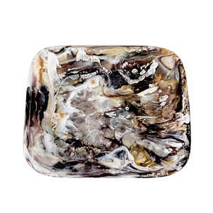 Cuenco de comida epoxi de resina ecológica artesanal con acabado pulido para mesa de comedor elegante y decoración moderna de cocina para el hogar - Product Image 2