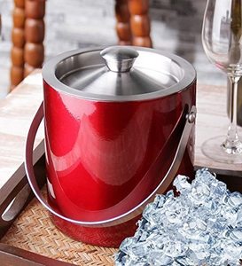 Premium Stainless Steel <b>Ice</b> Bucket with Leather Handles Mirror Finish Wine Chiller Champagne <b>Cooler</b> for Home Bar Party Decor - Product Image 5