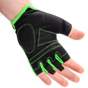 High Quality Breathable Half Finger Cycling Gloves Non-Slip Safety Grip Leather/Neoprene Material <b>Hook</b> Loop Closure for Outdoor - Product Image 4