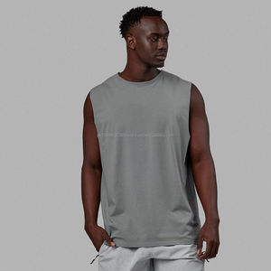 Camiseta sin Mangas para Hombre de Alta Calidad, con Logotipo Personalizado OEM, Informal, con Botones, 100% Algodón, Secado Rápido, Transpirable, Ecológica, Anti-UV, para Gimnasio y Fitness - Product Image 1