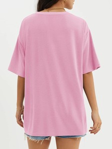 Camisetas Extra Grandes para Mujer al por Mayor de Fábrica, con Logotipo Personalizado Impreso, 100% Algodón Poliéster, Hombros Caídos, Camisetas para Mujer OEM - Product Image 3