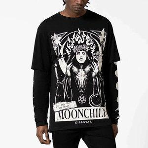 Women Double Layer T Shirt 2 In 1 Cotton Long Sleeve Casual Loose Fit Streetwear Ladies Fashion <b>Top</b> - Product Image 1