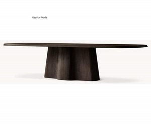 Mesa de Comedor Rectangular de Madera Maciza de Roble Daystar Trade, Extra Larga para 6 Personas, Diseño Moderno para Villa, Restaurante y Conferencias - Product Image 1