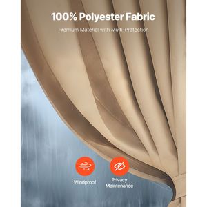 Tende e mantovane per gazebo da esterno 12FT X 10FT X 7.3FT, parete laterale a 4 pannelli con cerniere per la privacy, per gazebo 10x12x7.3ft - Product Image 3