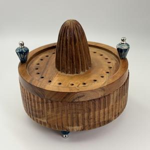 Exprimidor de Frutas y Verduras de Madera de Acacia con Asa y Patas Decoradas con Cuentas para Uso en el Hogar, Cocina, Hotel y Restaurante - Product Image 2