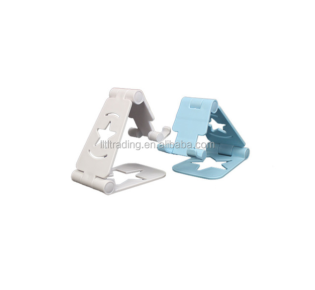 Desktop Foldable Tablet Phone Holder Stand Phone Case Power Bank Display Pink White Plastic Adjustable Mobile Stand Phone Holder