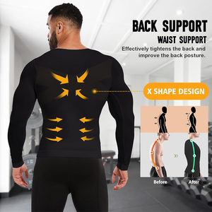 T-shirt de compression à manches longues pour homme, logo personnalisé, séchage rapide, respirant, vêtements de sport pour la compétition et la salle de sport - Product Image 3