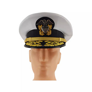 Chapeau de capitaine de marin personnalisé stock vente en gros de casquettes de marine vintage pour femmes casquettes de marine feutre de laine haut plat casquette de marine en coton - Product Image 6