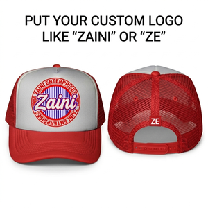 Casquette de camionneur ZAINI en coton sergé 280 GSM, 5 panneaux, noire, avec logo brodé personnalisé, fermeture snapback, imperméable, unisexe, toutes saisons - Product Image 6