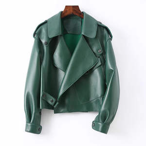 Chaqueta de Cuero para Mujer, Estilo Motero, con Cierre de Cremallera, Diseño Personalizado con Logotipo, de Alta Calidad, para Uso Diario - Product Image 2