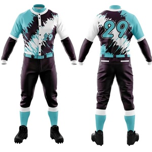 ชุดกีฬาเบสบอลระบายอากาศได้ดีชุดเสื้อเจอร์ซีย์และกางเกงใหม่สำหรับเล่นกีฬาออกแบบโลโก้ได้ตามที่ต้องการ - Product Image 1