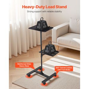 Adjustable Height 33.86 53.54 Inch <b>Projector</b> <b>Stand</b> with 2 Shelves Laptop Floor <b>Stand</b> with I Beam Frame Table <b>Projector</b> Mounts - Product Image 2