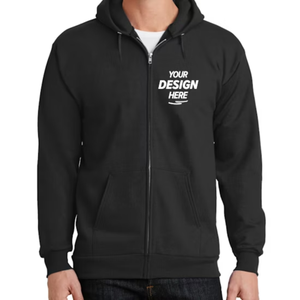 Sweat à capuche zippé streetwear surdimensionné pour homme, impression et broderie de logo personnalisés, 100% coton, service OEM ODM disponible - Product Image 1