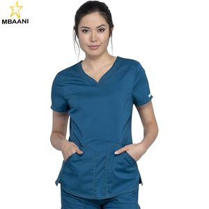 <b>Scrubs</b> for Women V-Neck <b>Scrub</b> <b>Top</b> with 2 Pockets, Mesh Panels, Soft Stretch Durable Easy Care Nursing Uniform - Product Image 1