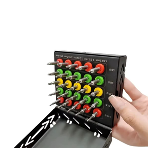 Kit de brocas para implantes dentales, 25 piezas, brocas cónicas recubiertas, sistema con recipiente de seguridad, herramientas quirúrgicas integrales para implantes - Product Image 1