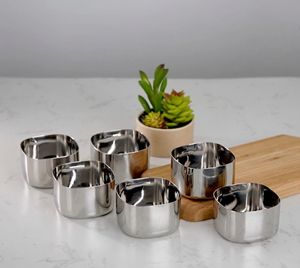 Premium Stainless Steel Square Dipping Sauce Dishes, <b>Mini</b> <b>Side</b> Dish Serving Bowls Snack Bowls & Chutney Dishes for Restaurants - Product Image 1