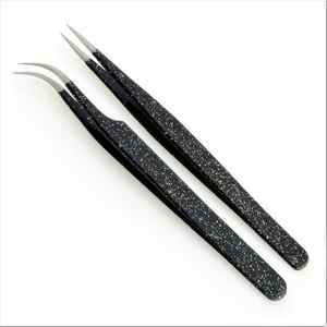 Kounain พลาสม่านาโนไฟเบอร์สำหรับต่อขนตาแหนบสแตนเลส0.03มม. 90องศาสำหรับมืออาชีพ - Product Image 1