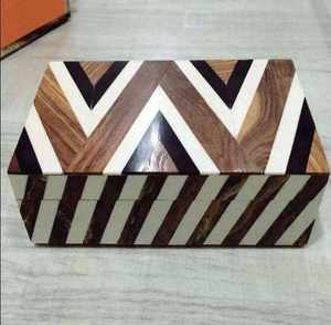 Caja de Regalo Rectangular de Madera con Incrustaciones de Hueso, Diseño Floral Personalizado, Ecológica, Moderna, al Mejor Precio - Product Image 2