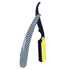 Navaja de Barbero Profesional con Mango de Acero Inoxidable para Afeitado Masculino, Negra y Dorada, con Cuchilla Recta Intercambiable para Rostro y Cuerpo - Product Image 2
