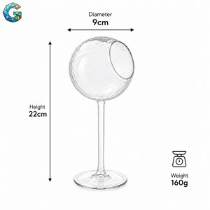 Copa de Vino Estilo Globo con Tallo Largo, Soplada a Mano, Portátil, Capacidad de 0.10L - Product Image 1