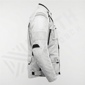 แจ็คเก็ตหนังแท้สำหรับขี่มอเตอร์ไซค์คุณภาพดีที่สุดสำหรับผู้ชาย รุ่นใหม่ล่าสุดสำหรับฤดูหนาว พร้อมแผ่นป้องกันที่ถอดออกได้ สามารถสั่งทำได้ - Product Image 3