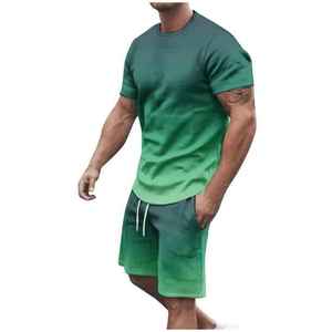 Men's Polyester Twin Set T Shirt and <b>Mesh</b> Shorts Wholesale Quick Dry Two Piece Sports Gym Matching Outfit Set Summer Wear - Product Image 5