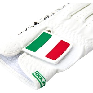 Guantes de Golf Transpirables de Piel de Cabretta Blanca con Diseño de la Bandera Italiana Dibujado a Mano, para Mano Derecha, Cierre de Gancho y Bucle Antideslizante, Unisex - Product Image 2