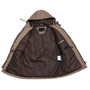 Men's Safari Jacket <b>Fleece</b> Windproof Lightweight Streetwear Style Long Sleeve Standard Polyester Cotton Solid Color Button Stand - Product Image 3