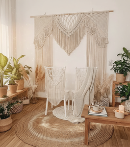 Décoration murale de luxe, grande toile murale bohème faite à la main en macramé pour cérémonie, fête, décoration de la maison - Product Image 6